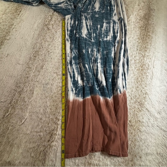 Ocean Drive Tie Dye Wide Leg Boho Pants Rayon Smocked Waist Size S - Picture 7 of 11